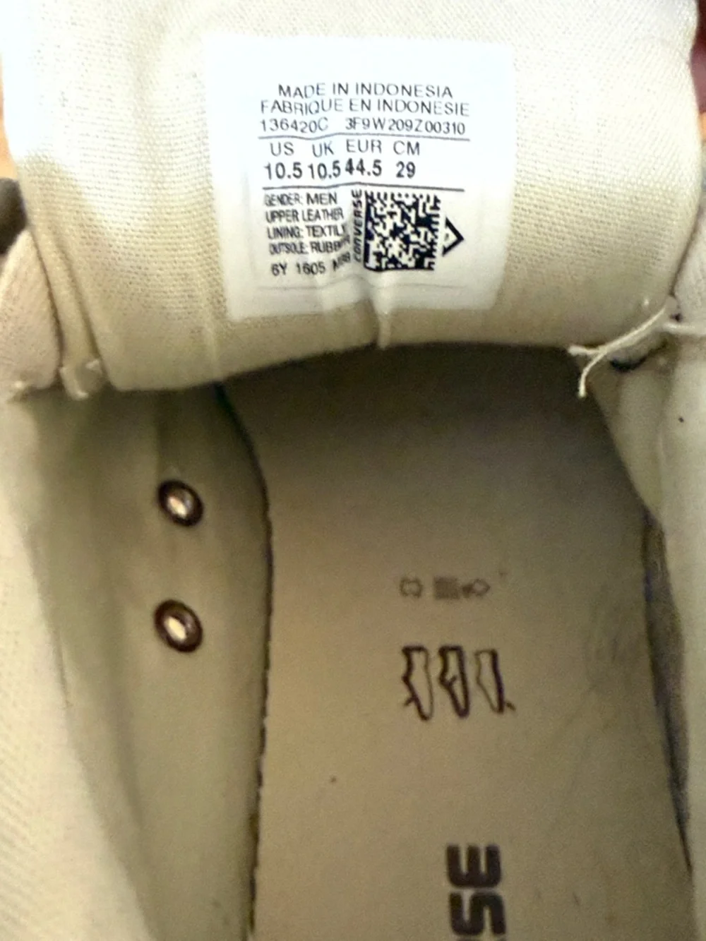 Cool Converse Brown & Cream Leather Mid- Top Sneakers - Picture 5 of 5